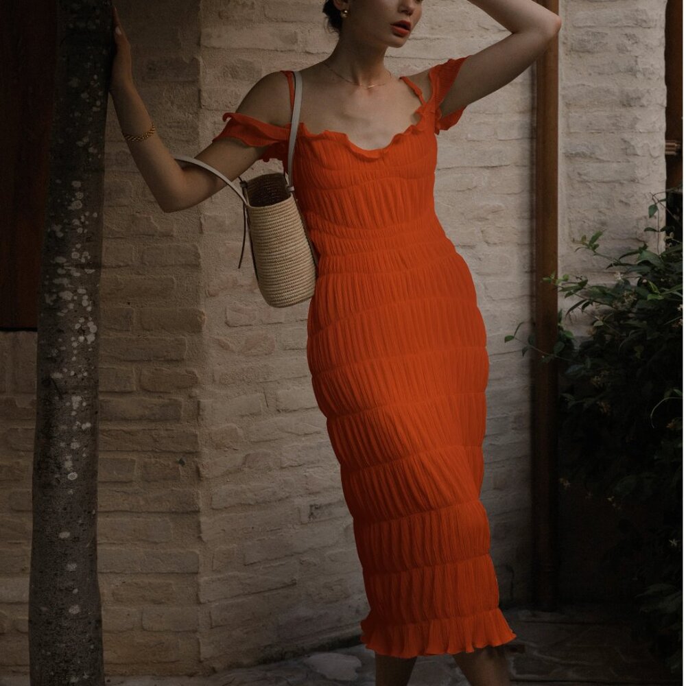 Georgia Hardinge Indra Dress Red Orange US 12